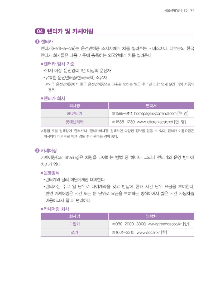 2024 외국인에게 꼭 필요한 서울생활안내 90페이지