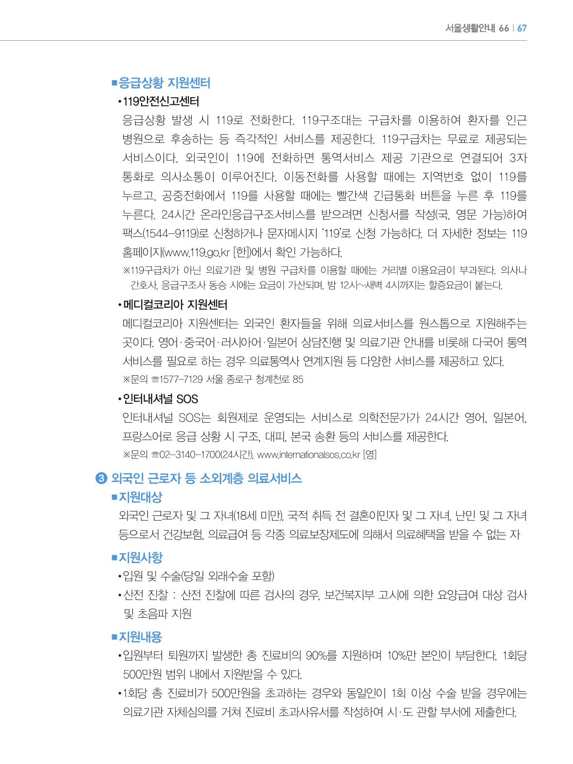2024 외국인에게 꼭 필요한 서울생활안내 66페이지