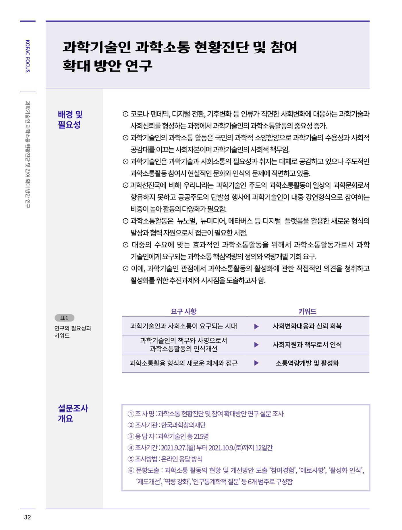 코팩포커스_과학기술인 과학소통 현황진단 및 참여 확대 방안연구 3페이지