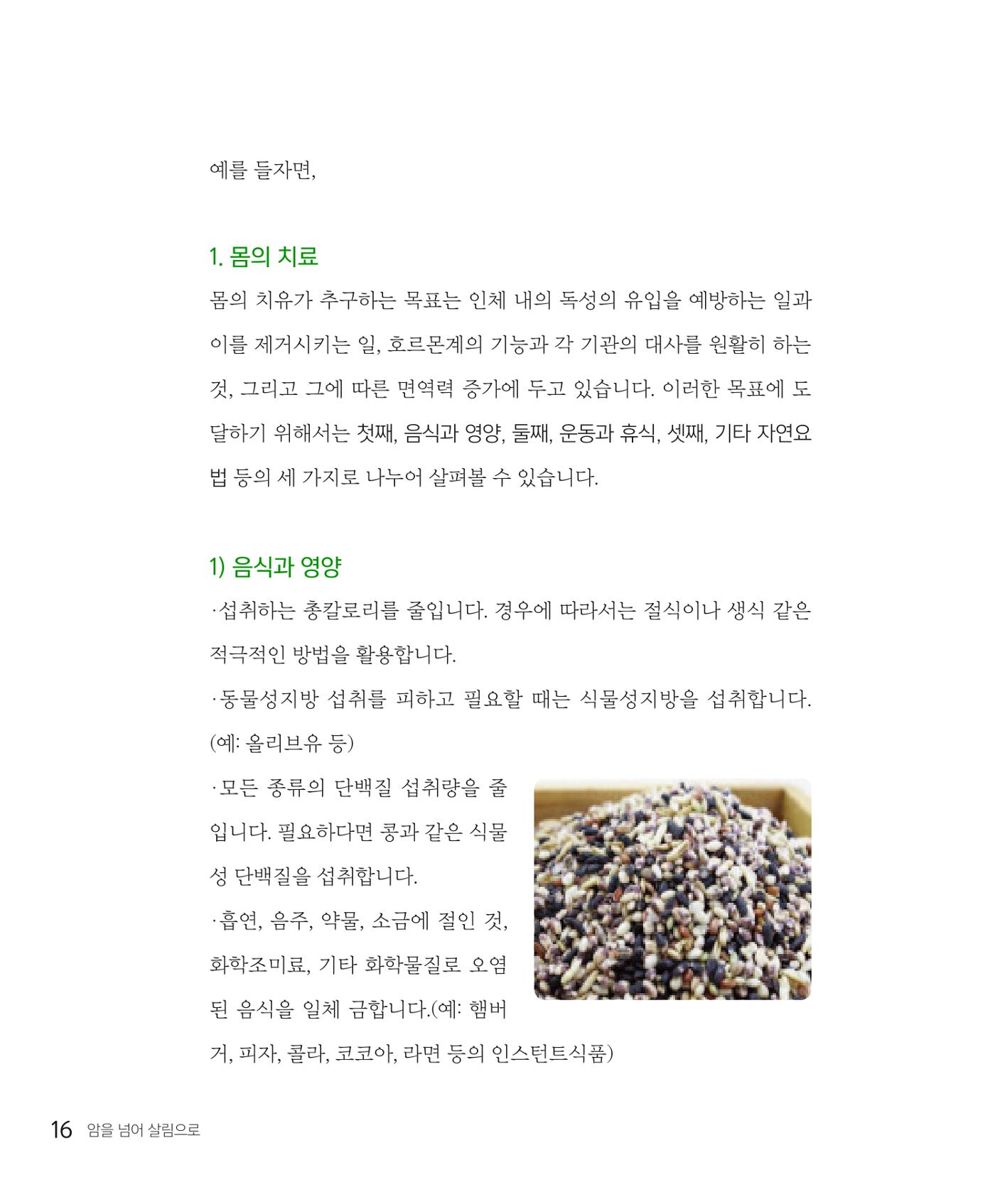 암을 넘어 살림으로 16페이지