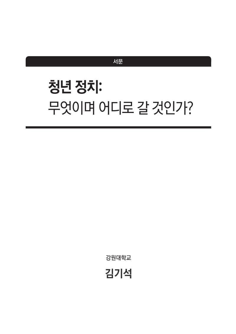 청년의 삶과 한국 정치의 미래 13페이지