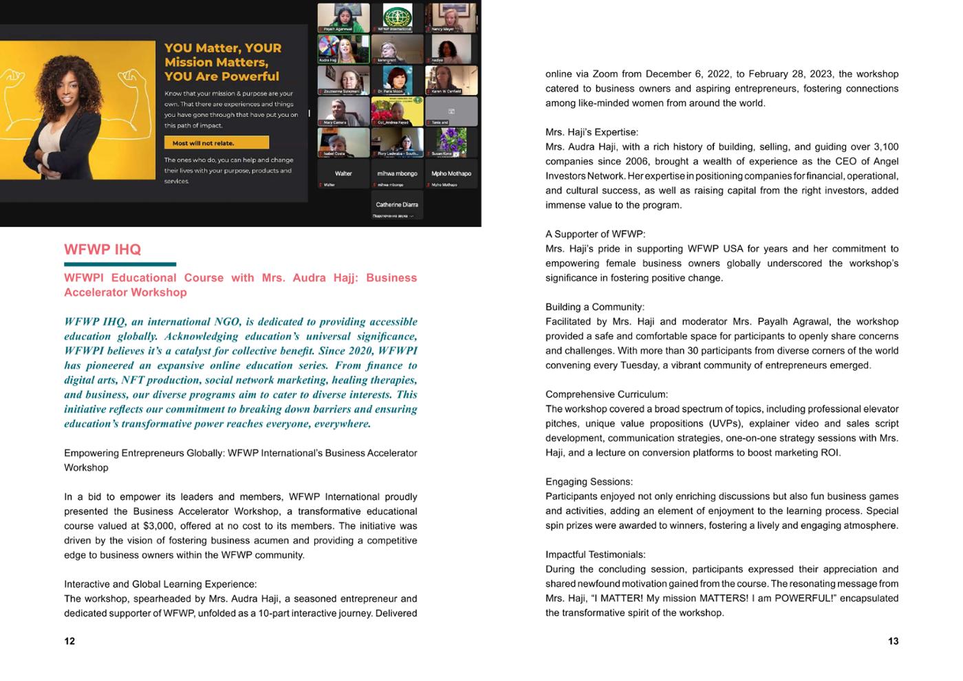 WFWP Annual Report 2023 7페이지