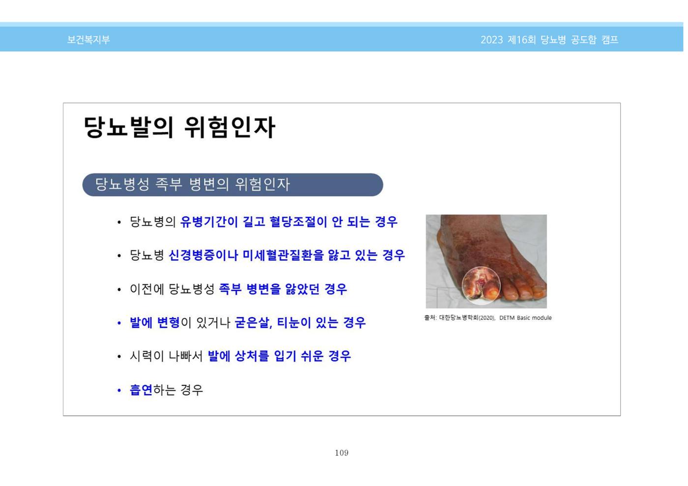 한국소아당뇨인협회 16회 공도함 캠프 E북 자료집 109페이지