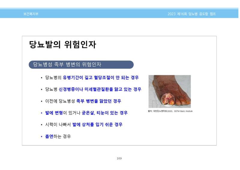 한국소아당뇨인협회 16회 공도함 캠프 E북 자료집 109페이지