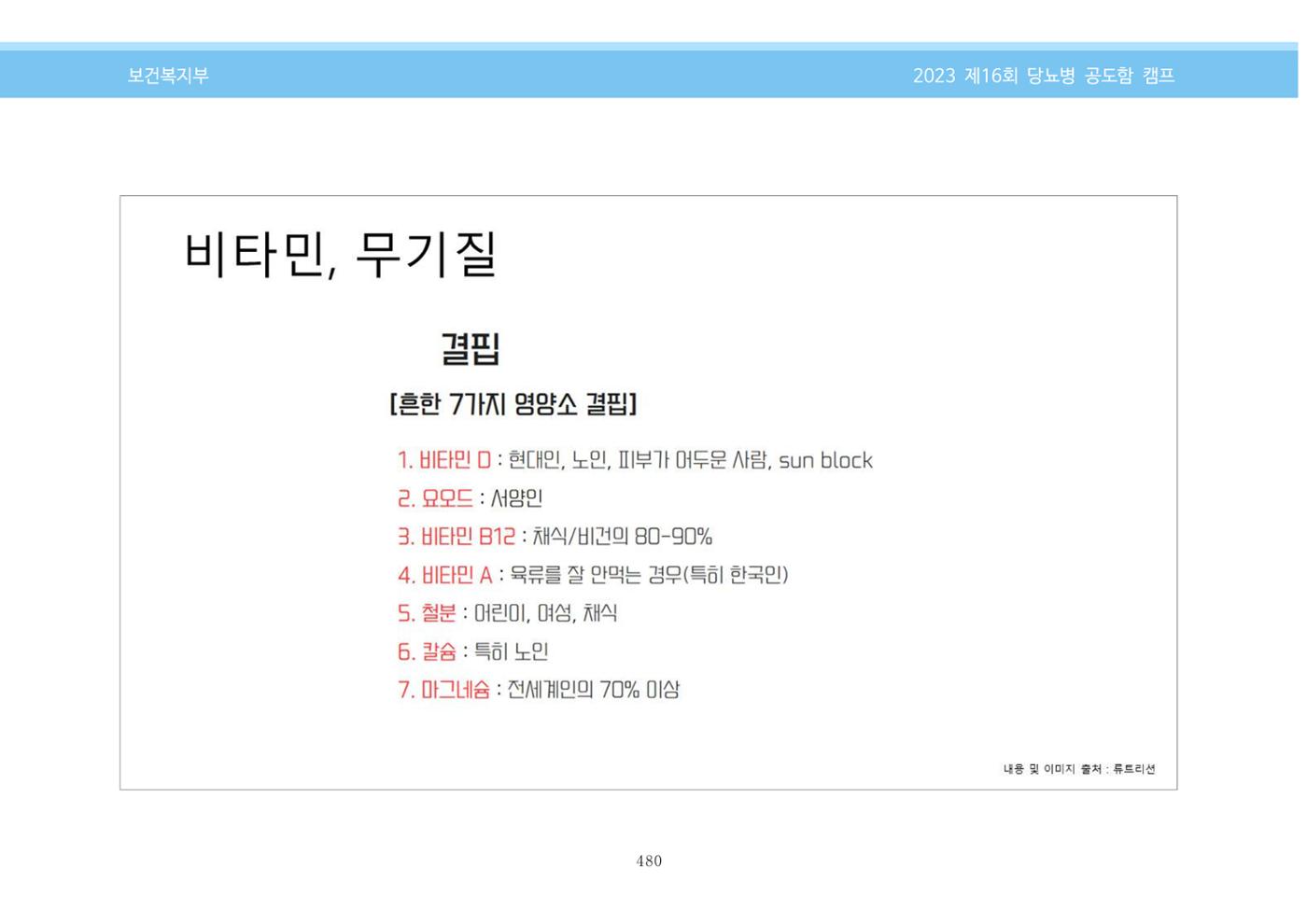 한국소아당뇨인협회 16회 공도함 캠프 E북 자료집 480페이지