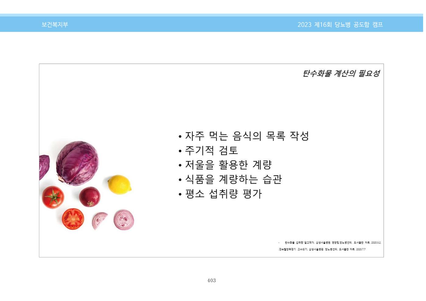 한국소아당뇨인협회 16회 공도함 캠프 E북 자료집 403페이지