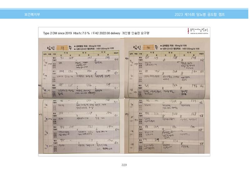 한국소아당뇨인협회 16회 공도함 캠프 E북 자료집 329페이지