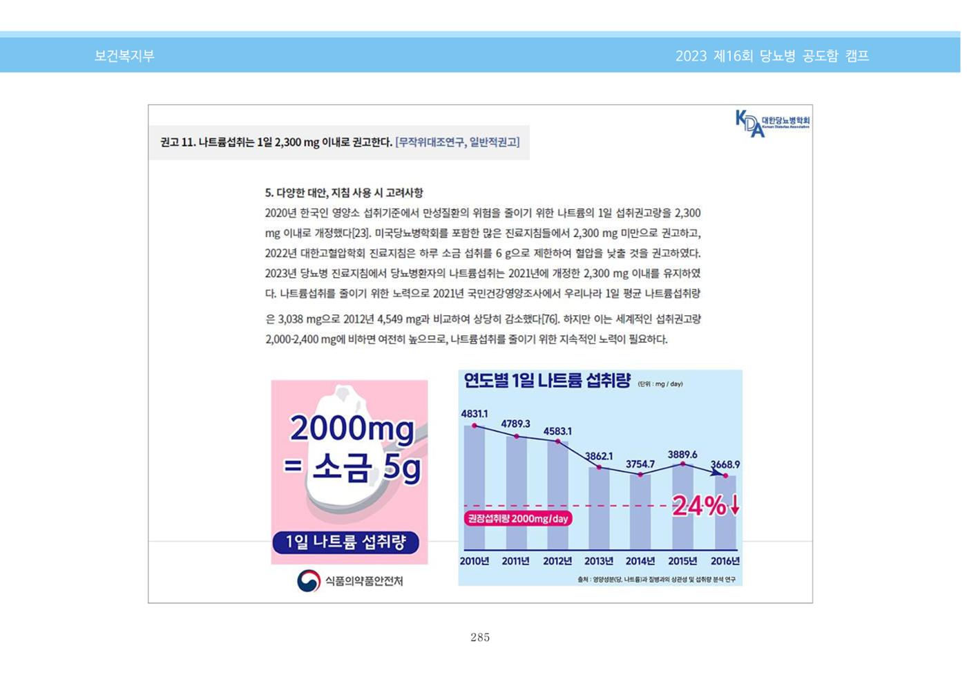 한국소아당뇨인협회 16회 공도함 캠프 E북 자료집 285페이지