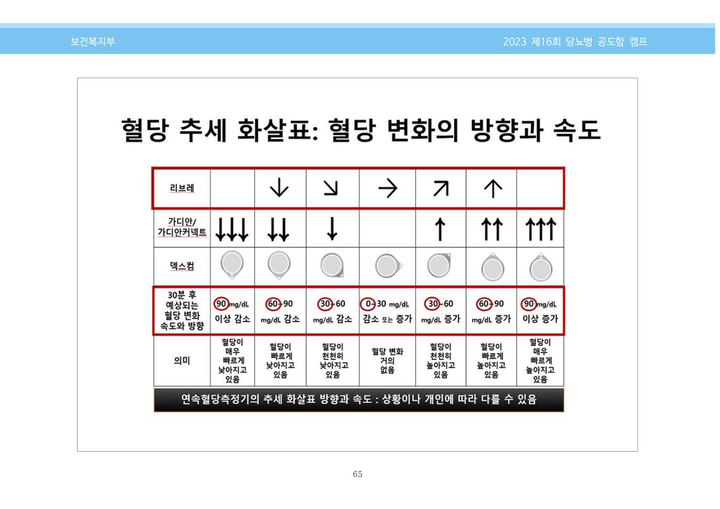 한국소아당뇨인협회 16회 공도함 캠프 E북 자료집 65페이지