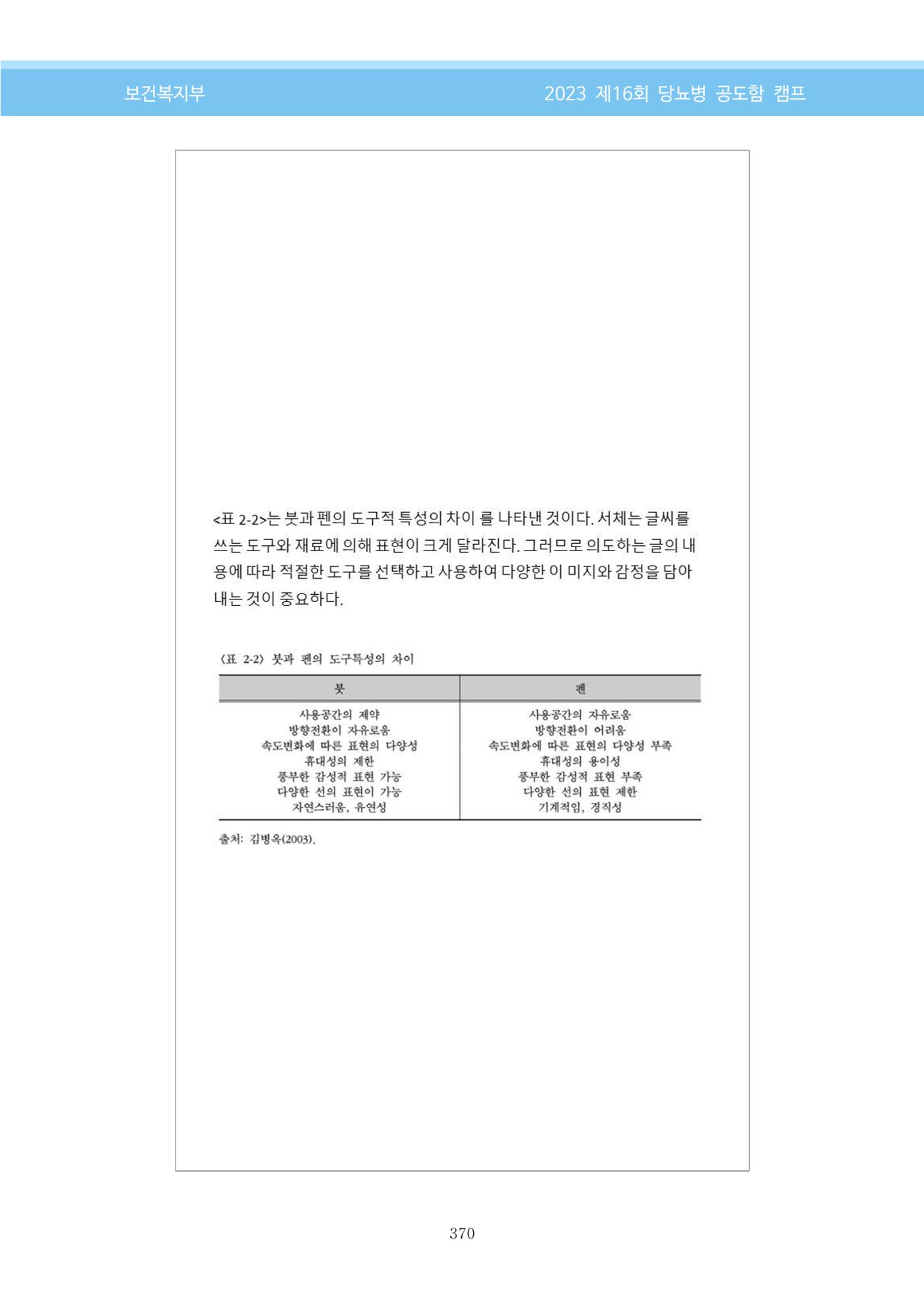 한국소아당뇨인협회 16회 공도함 캠프 E북 자료집 370페이지