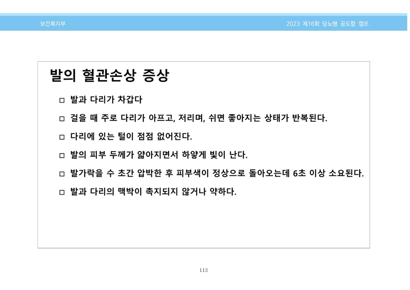 한국소아당뇨인협회 16회 공도함 캠프 E북 자료집 113페이지