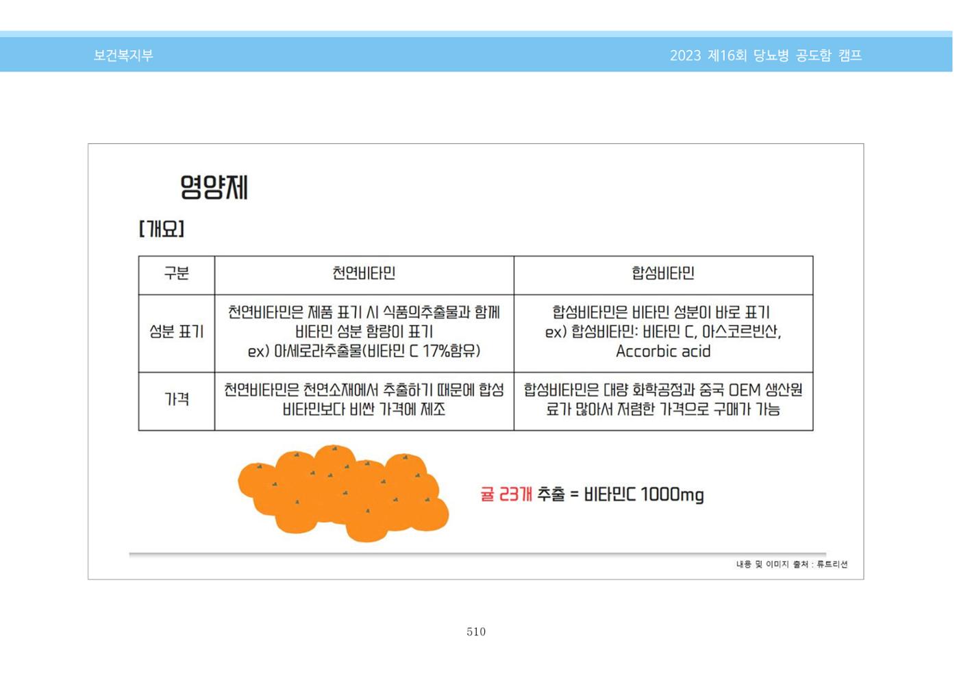 한국소아당뇨인협회 16회 공도함 캠프 E북 자료집 510페이지