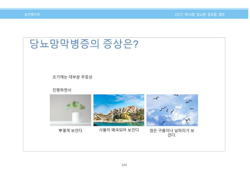 한국소아당뇨인협회 16회 공도함 캠프 E북 자료집 188페이지