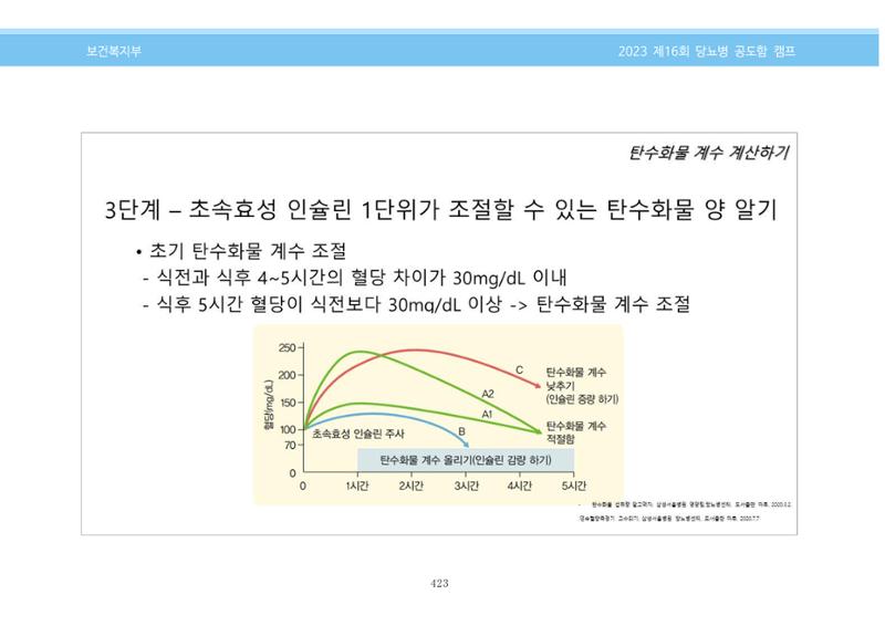 한국소아당뇨인협회 16회 공도함 캠프 E북 자료집 423페이지