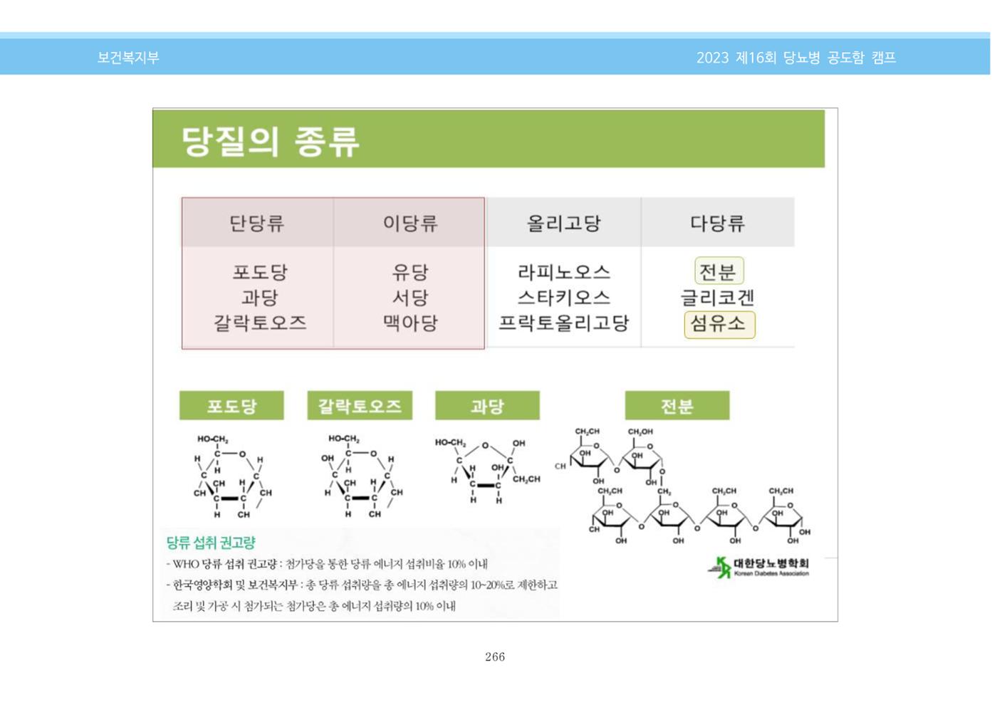 한국소아당뇨인협회 16회 공도함 캠프 E북 자료집 266페이지