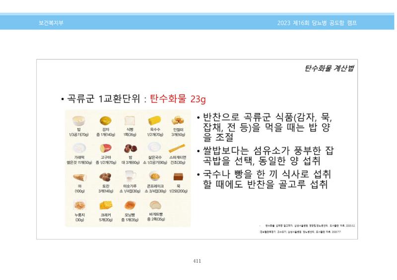 한국소아당뇨인협회 16회 공도함 캠프 E북 자료집 411페이지