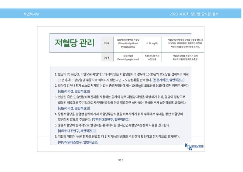 한국소아당뇨인협회 16회 공도함 캠프 E북 자료집 313페이지
