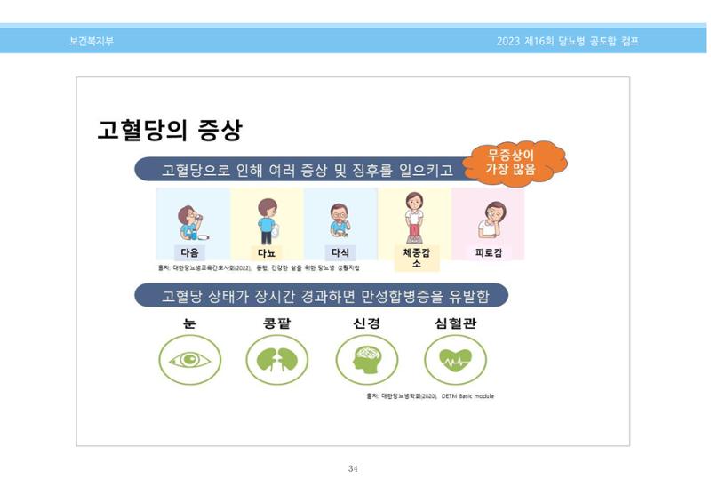 한국소아당뇨인협회 16회 공도함 캠프 E북 자료집 34페이지