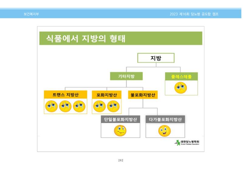 한국소아당뇨인협회 16회 공도함 캠프 E북 자료집 282페이지