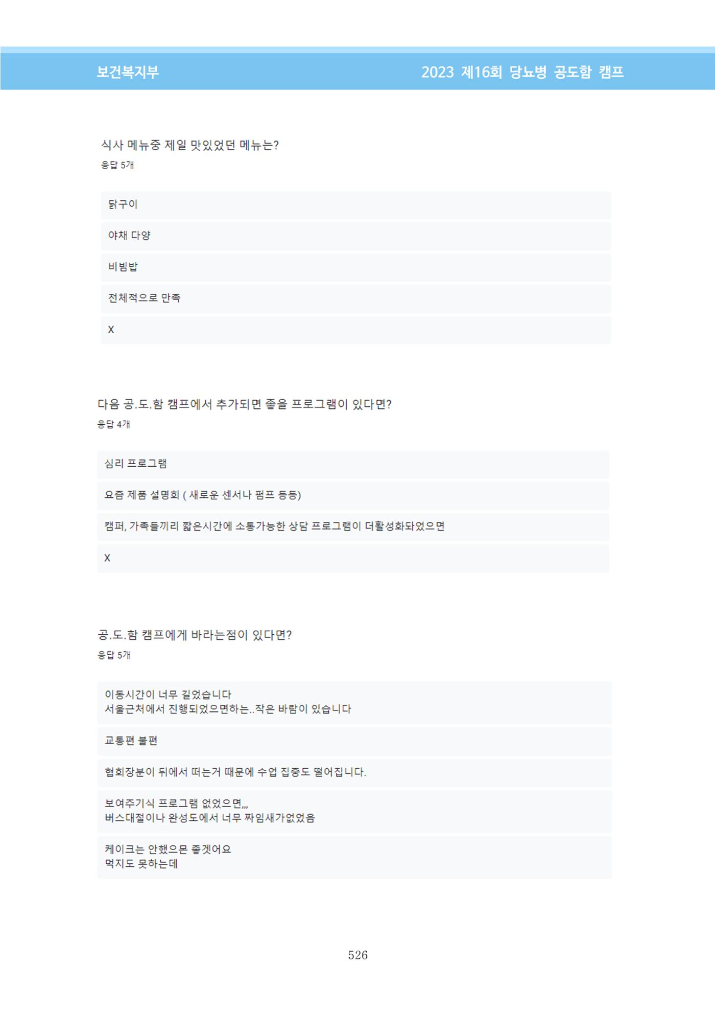 한국소아당뇨인협회 16회 공도함 캠프 E북 자료집 526페이지
