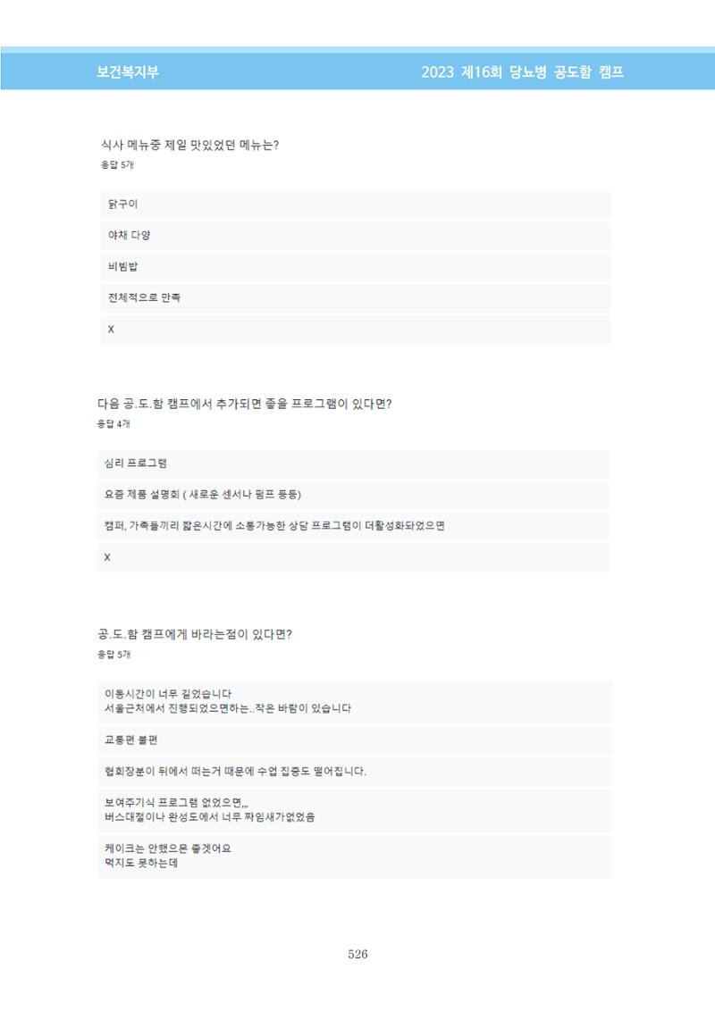 한국소아당뇨인협회 16회 공도함 캠프 E북 자료집 526페이지