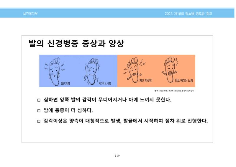 한국소아당뇨인협회 16회 공도함 캠프 E북 자료집 110페이지