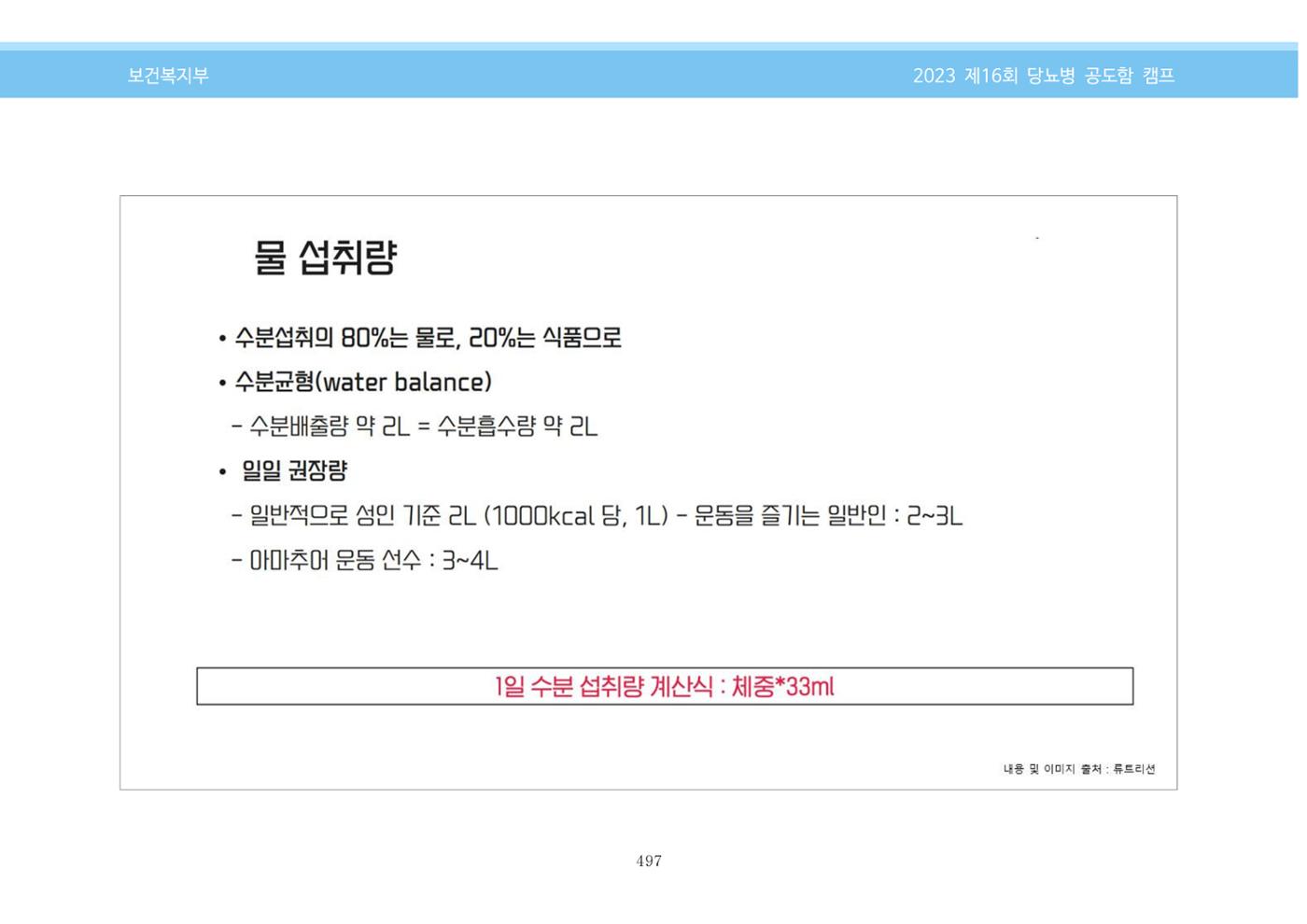 한국소아당뇨인협회 16회 공도함 캠프 E북 자료집 497페이지