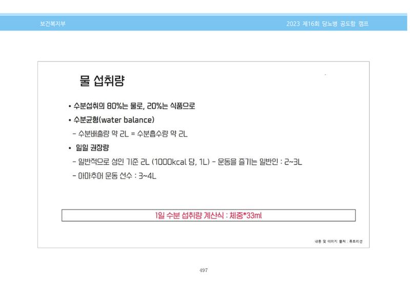 한국소아당뇨인협회 16회 공도함 캠프 E북 자료집 497페이지
