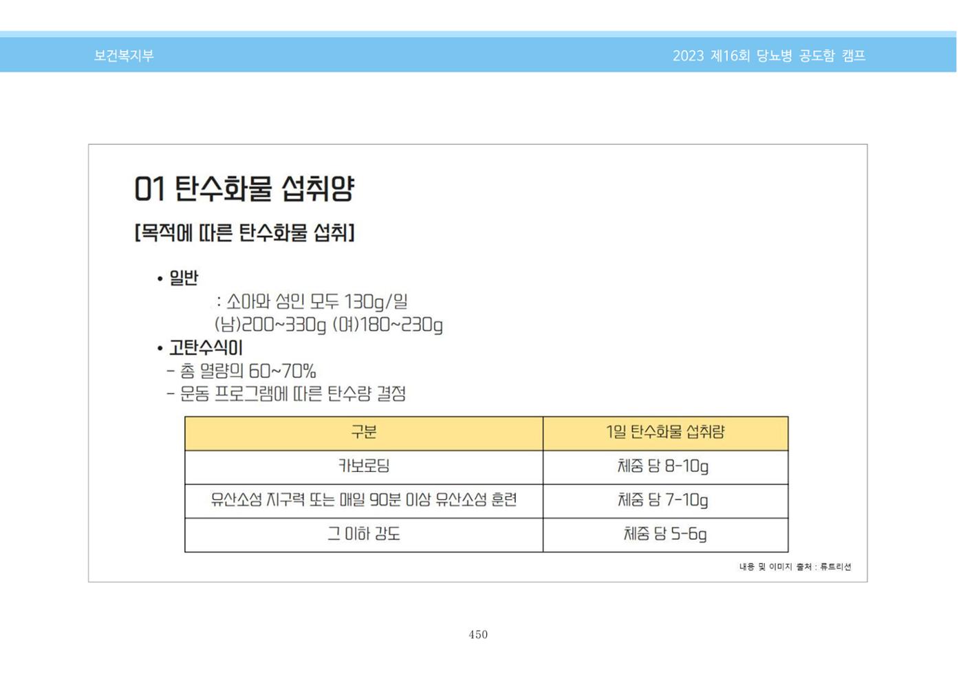 한국소아당뇨인협회 16회 공도함 캠프 E북 자료집 450페이지
