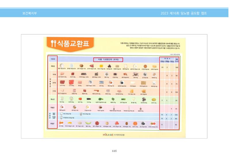 한국소아당뇨인협회 16회 공도함 캠프 E북 자료집 446페이지