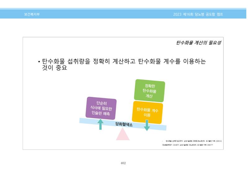 한국소아당뇨인협회 16회 공도함 캠프 E북 자료집 402페이지