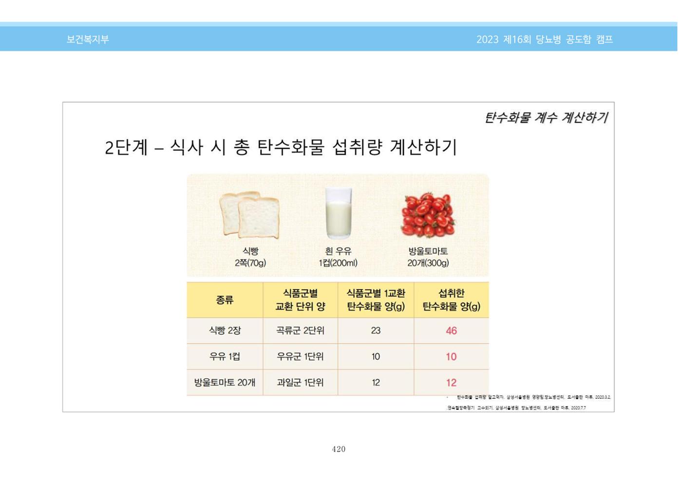 한국소아당뇨인협회 16회 공도함 캠프 E북 자료집 420페이지