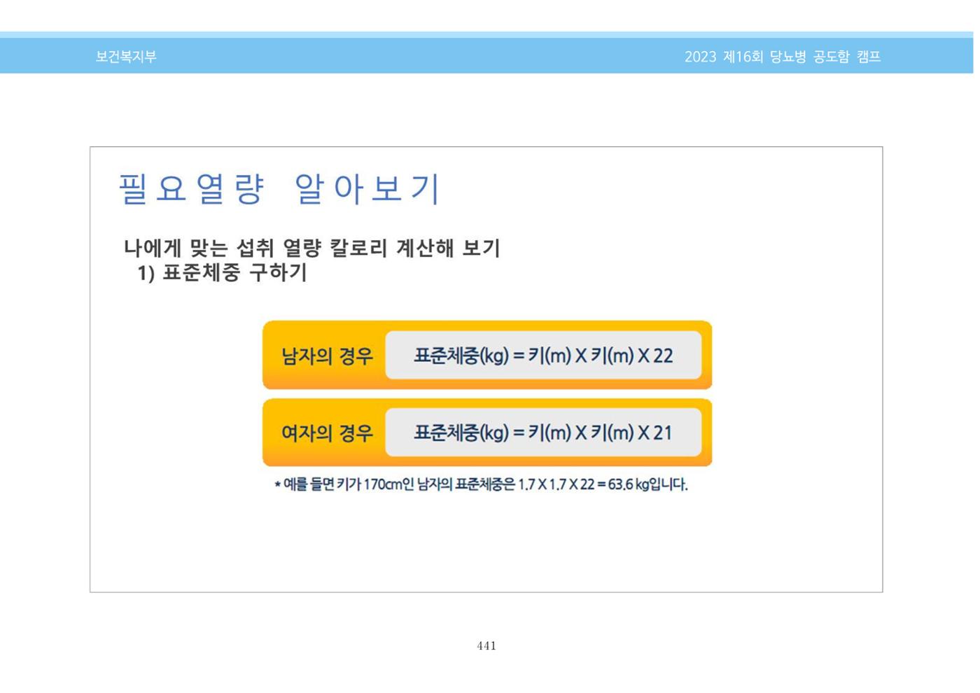한국소아당뇨인협회 16회 공도함 캠프 E북 자료집 441페이지