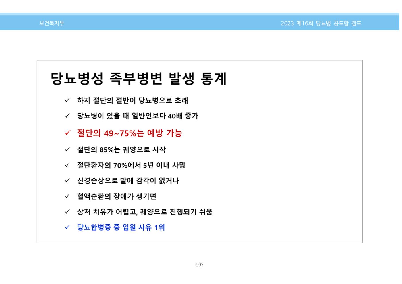 한국소아당뇨인협회 16회 공도함 캠프 E북 자료집 107페이지