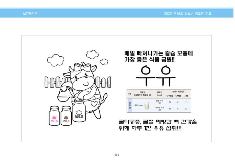 한국소아당뇨인협회 16회 공도함 캠프 E북 자료집 491페이지