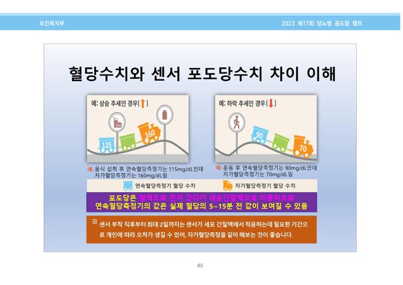 한국소아당뇨인협회 17회 공도함 캠프 E북 자료집 65페이지