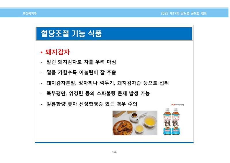 한국소아당뇨인협회 17회 공도함 캠프 E북 자료집 455페이지