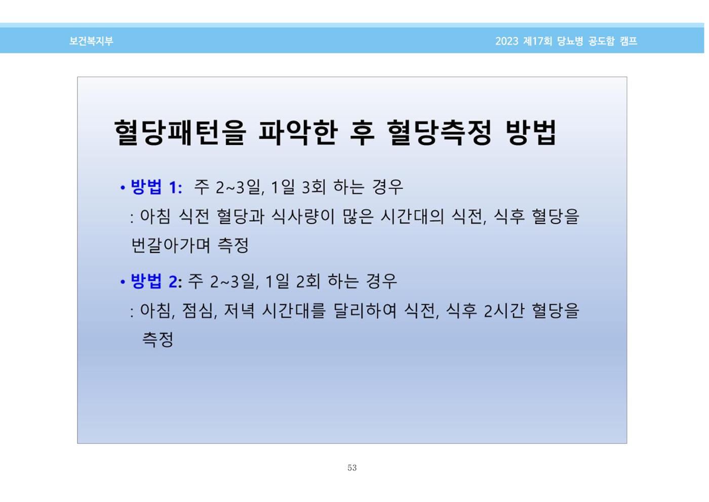 한국소아당뇨인협회 17회 공도함 캠프 E북 자료집 53페이지