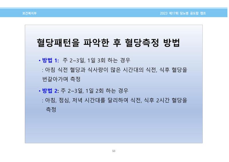 한국소아당뇨인협회 17회 공도함 캠프 E북 자료집 53페이지