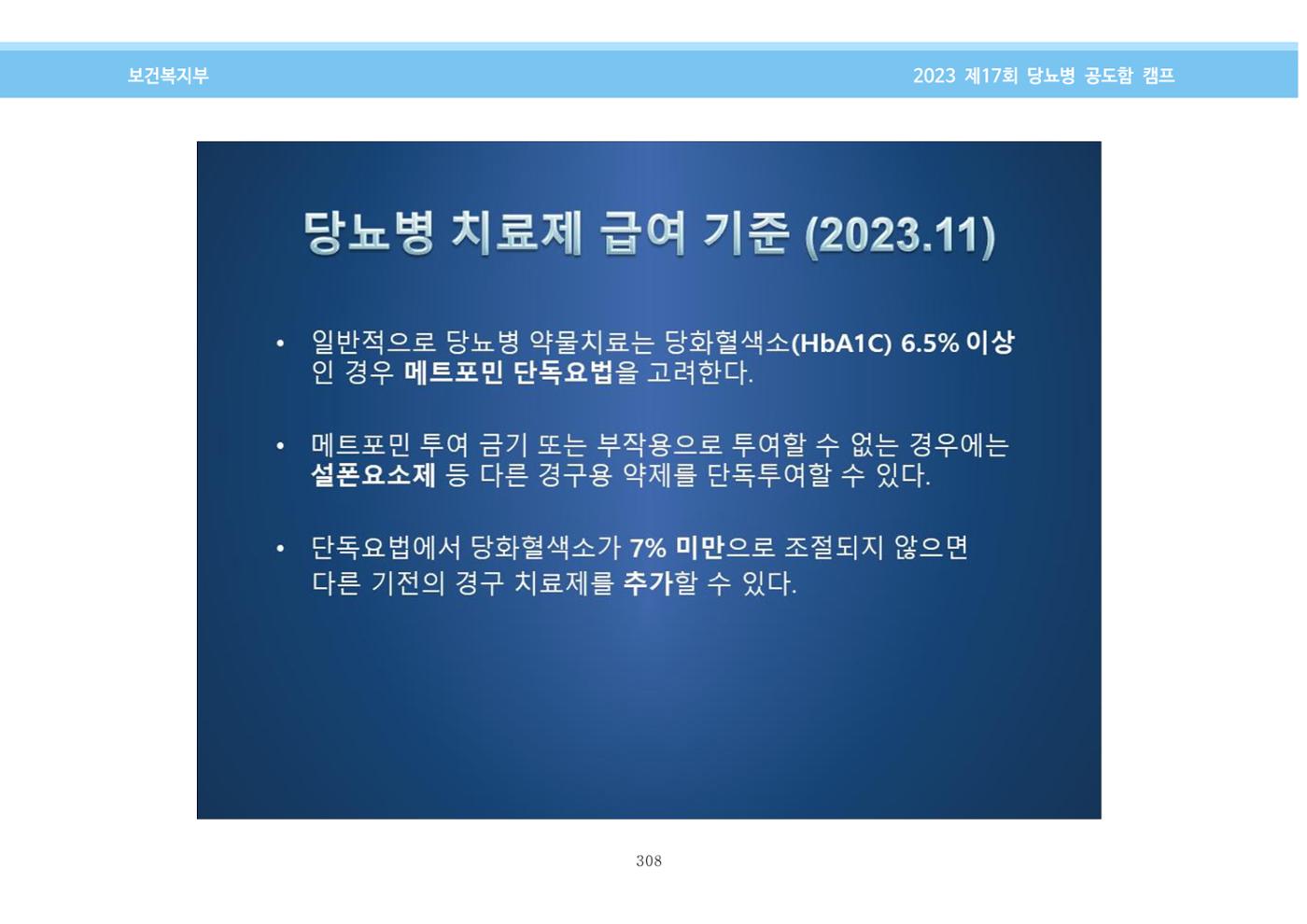 한국소아당뇨인협회 17회 공도함 캠프 E북 자료집 308페이지