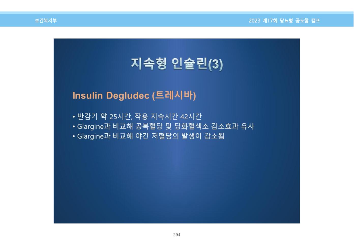 한국소아당뇨인협회 17회 공도함 캠프 E북 자료집 294페이지