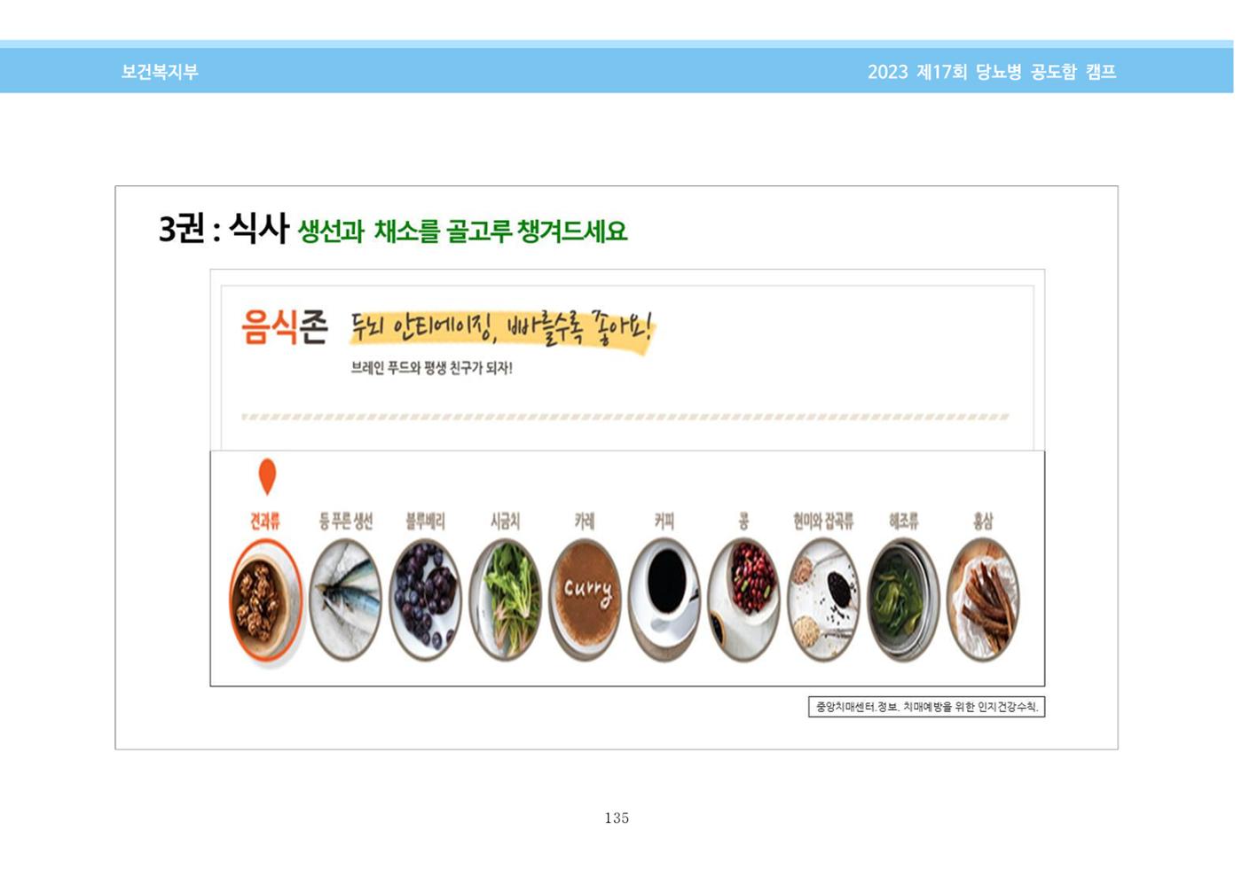 한국소아당뇨인협회 17회 공도함 캠프 E북 자료집 135페이지