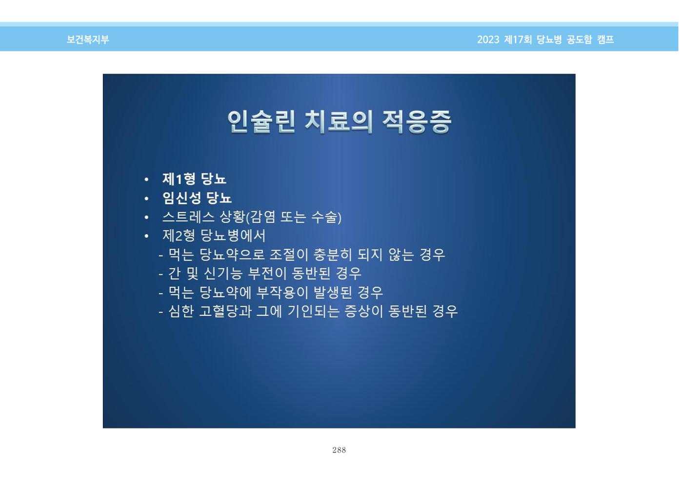 한국소아당뇨인협회 17회 공도함 캠프 E북 자료집 288페이지