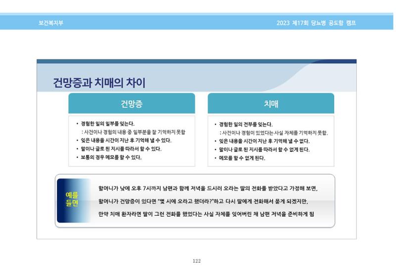 한국소아당뇨인협회 17회 공도함 캠프 E북 자료집 122페이지