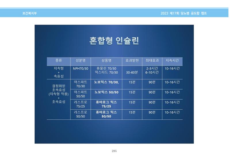 한국소아당뇨인협회 17회 공도함 캠프 E북 자료집 295페이지