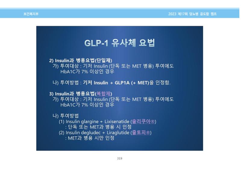 한국소아당뇨인협회 17회 공도함 캠프 E북 자료집 319페이지