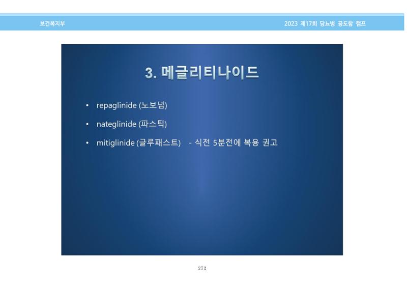 한국소아당뇨인협회 17회 공도함 캠프 E북 자료집 272페이지