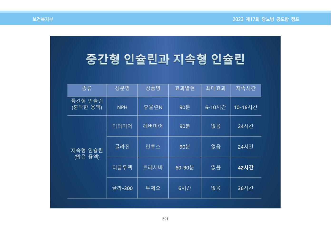 한국소아당뇨인협회 17회 공도함 캠프 E북 자료집 291페이지