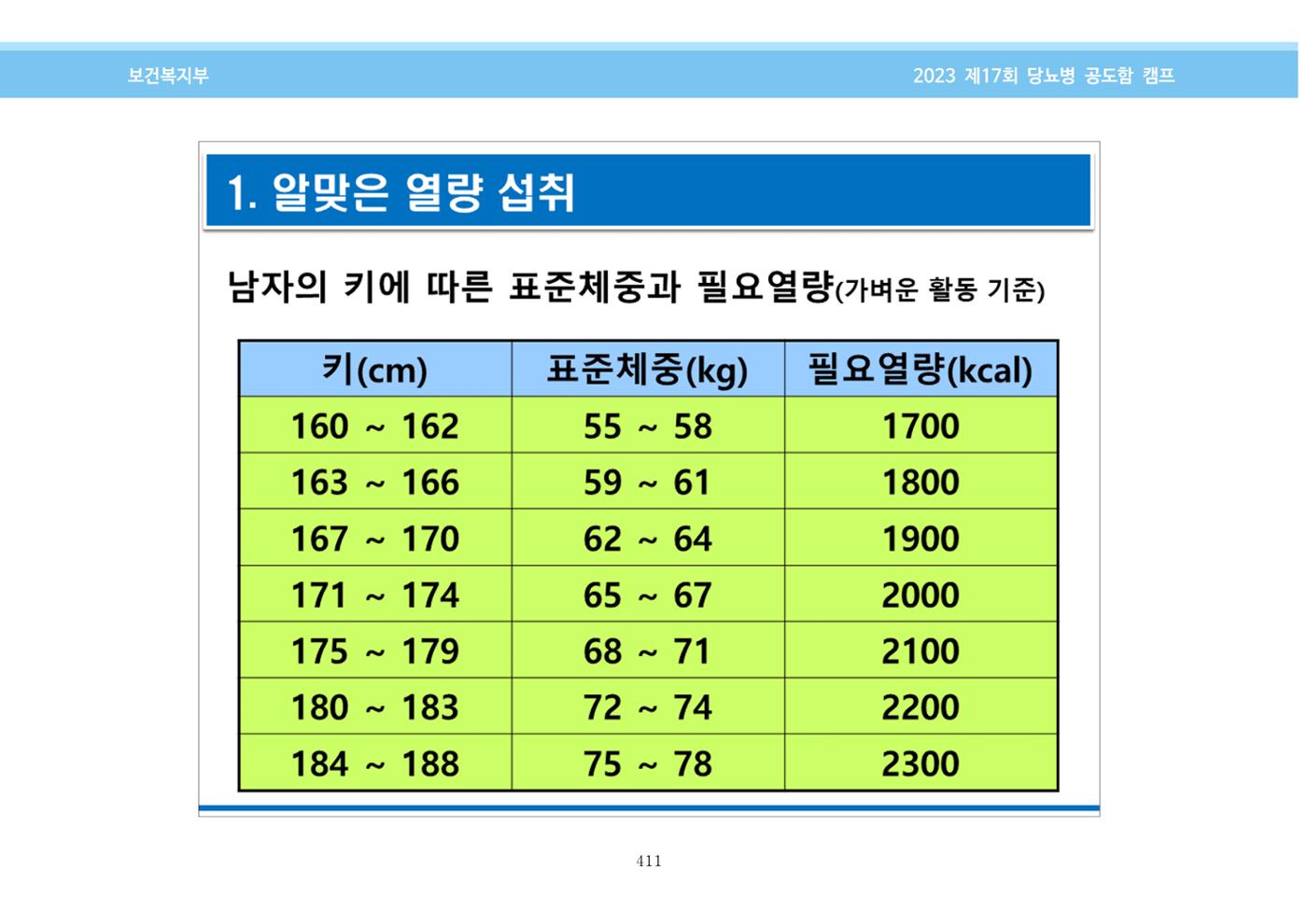 한국소아당뇨인협회 17회 공도함 캠프 E북 자료집 411페이지