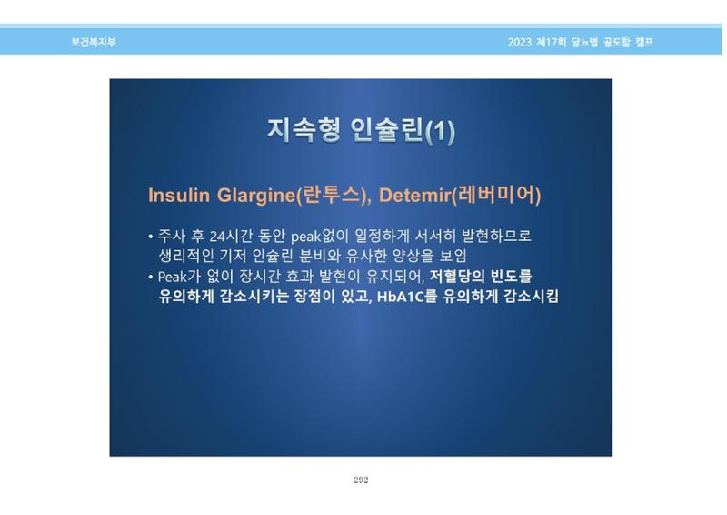 한국소아당뇨인협회 17회 공도함 캠프 E북 자료집 292페이지